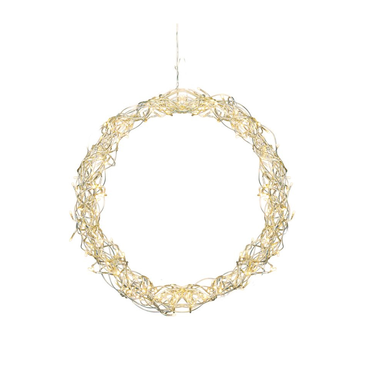 LED-Kranz Curly - 136 warmweiße LEDs - Ø 50cm - silber