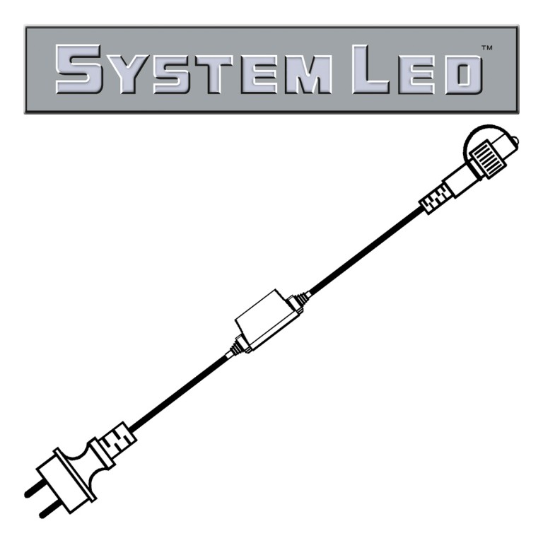 System LED Black | Start-Trafo | koppelbar | 1,80m | max. 400W bzw. 100 System-Meter2