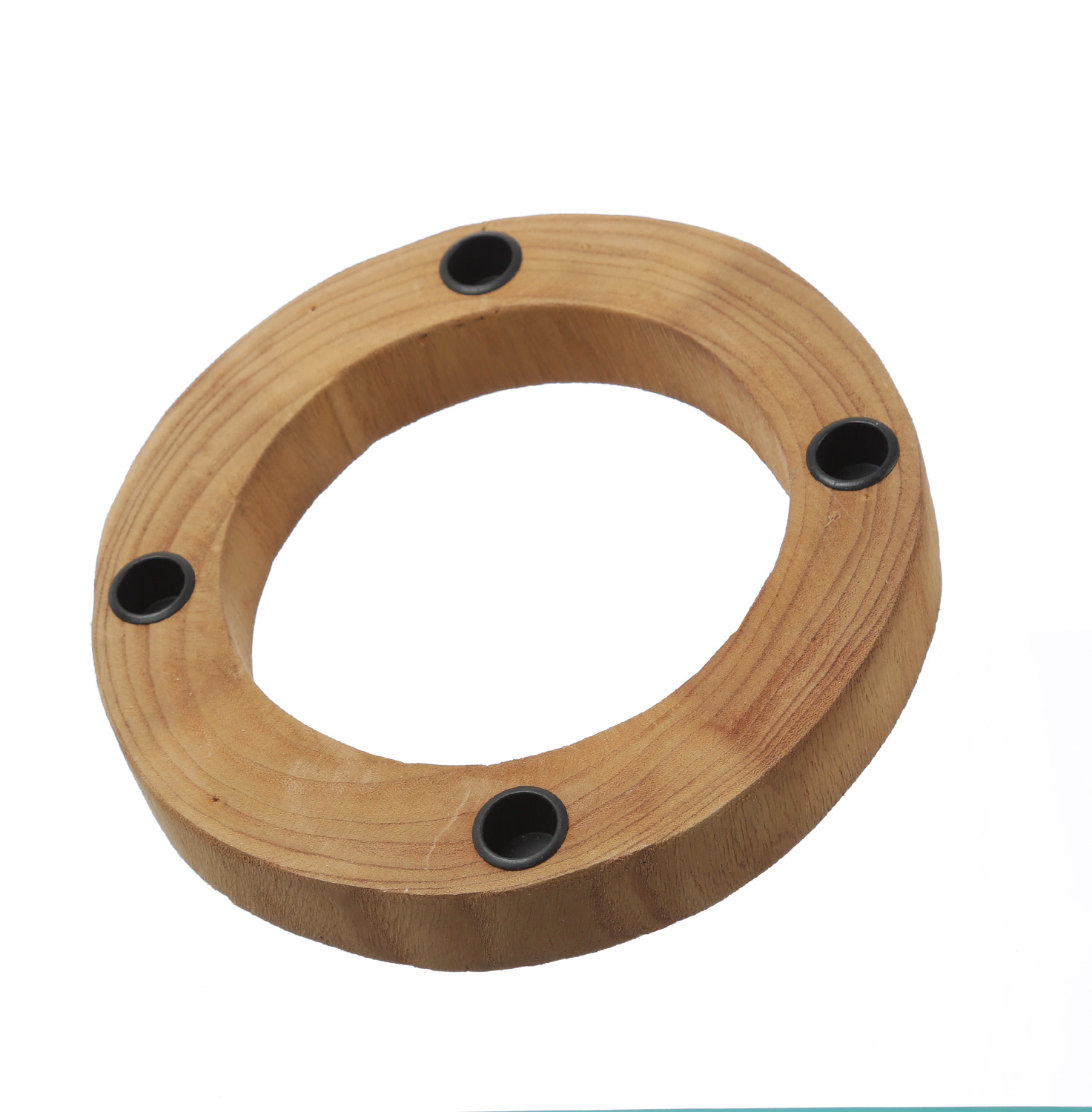 Stabkerzenhalter Adventskranz - Kerzenring für 4 Tafelkerzen - Kerzenständer - Holz - D: 27cm