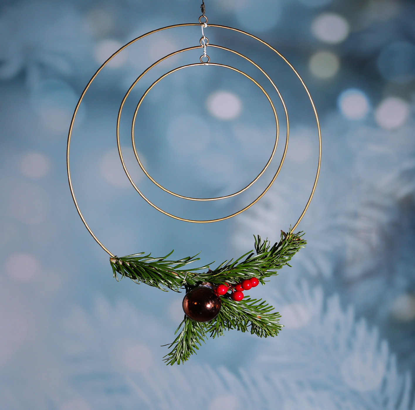 Dekoring - Metallringe mit Aufhängeösen - D: 30/20/15cm - gold - 3er Set