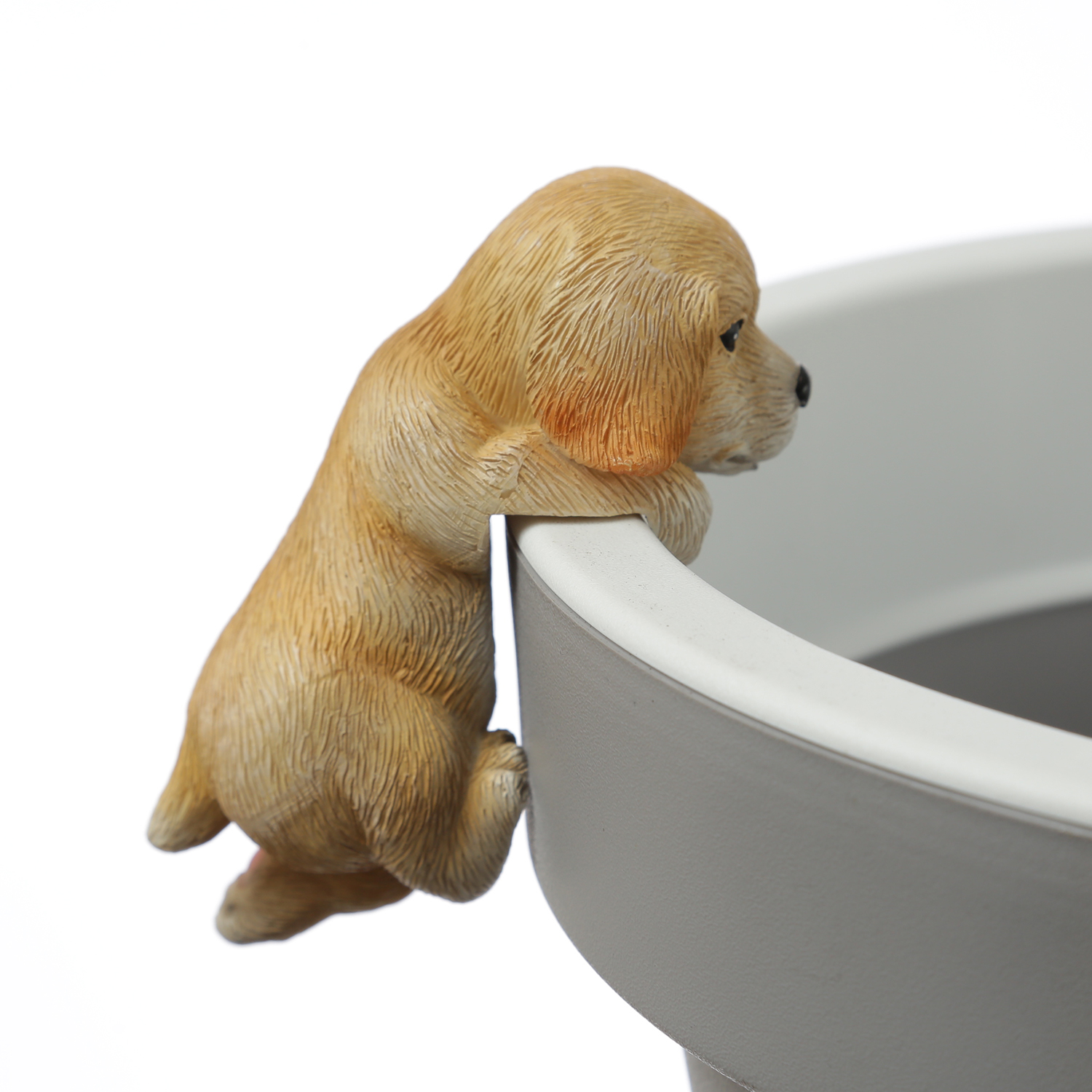 Blumentopfhänger Hund - niedliche Dekofigur als Topfhänger - Tierfigur - Polyresin - H: 11,5cm