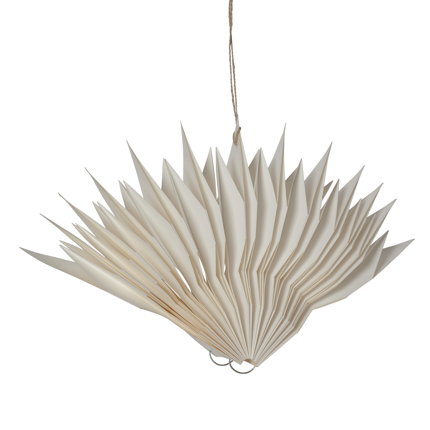 Papierstern MELLI - hängend - D: 45cm - 40 warmweiße LED an Drahtlichterkette  - Timer - weiß