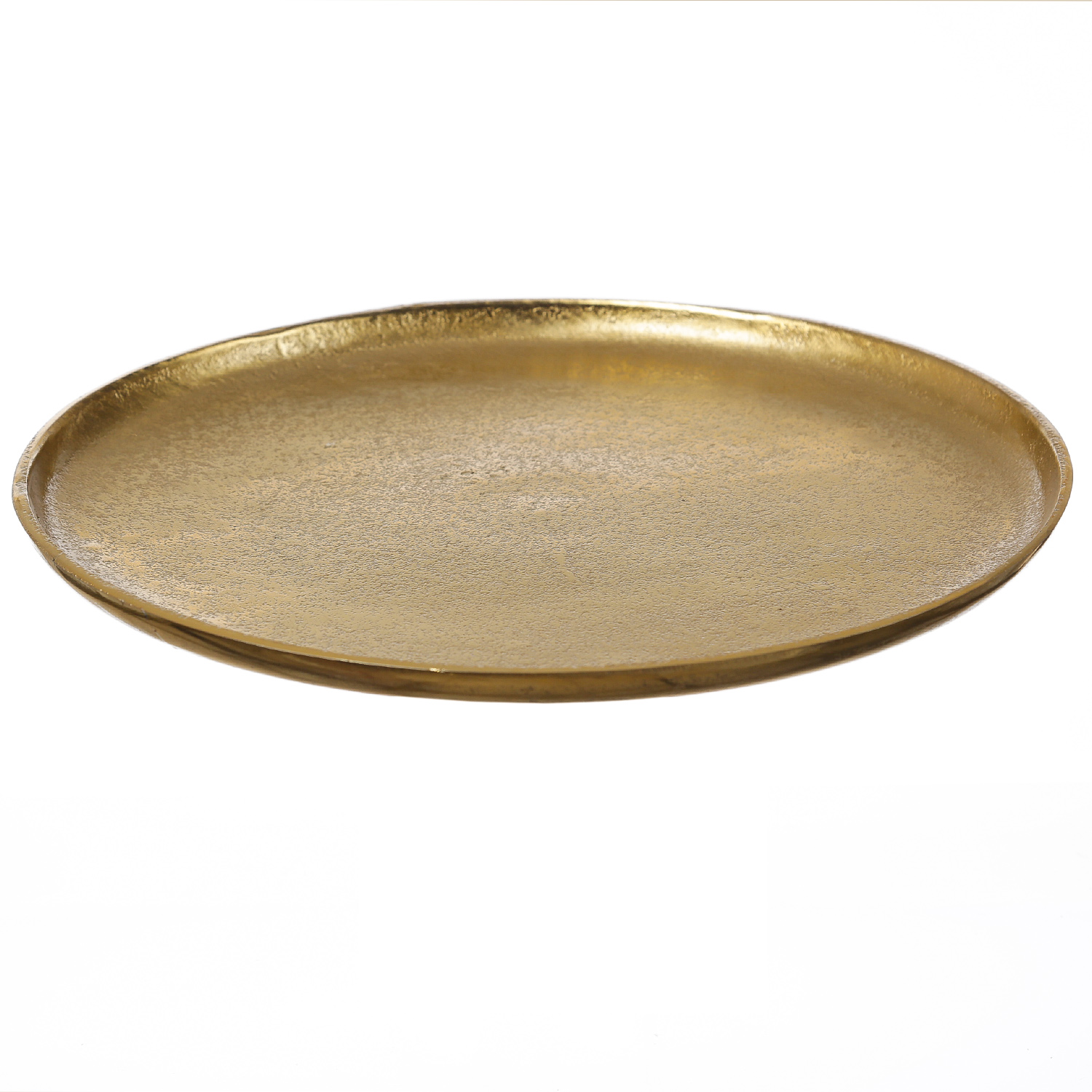 Dekoteller - Dekotablett - Kerzenteller - Aluminium - D: 30cm - rund - gold