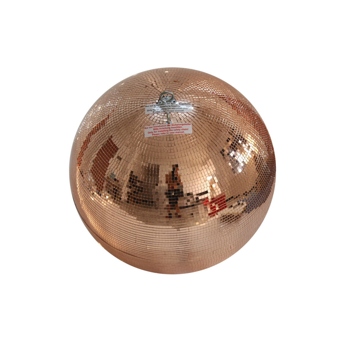 Spiegelkugel 30cm - kupfer - Safety - Diskokugel Echtglas - 10x10mm Spiegel PROFI