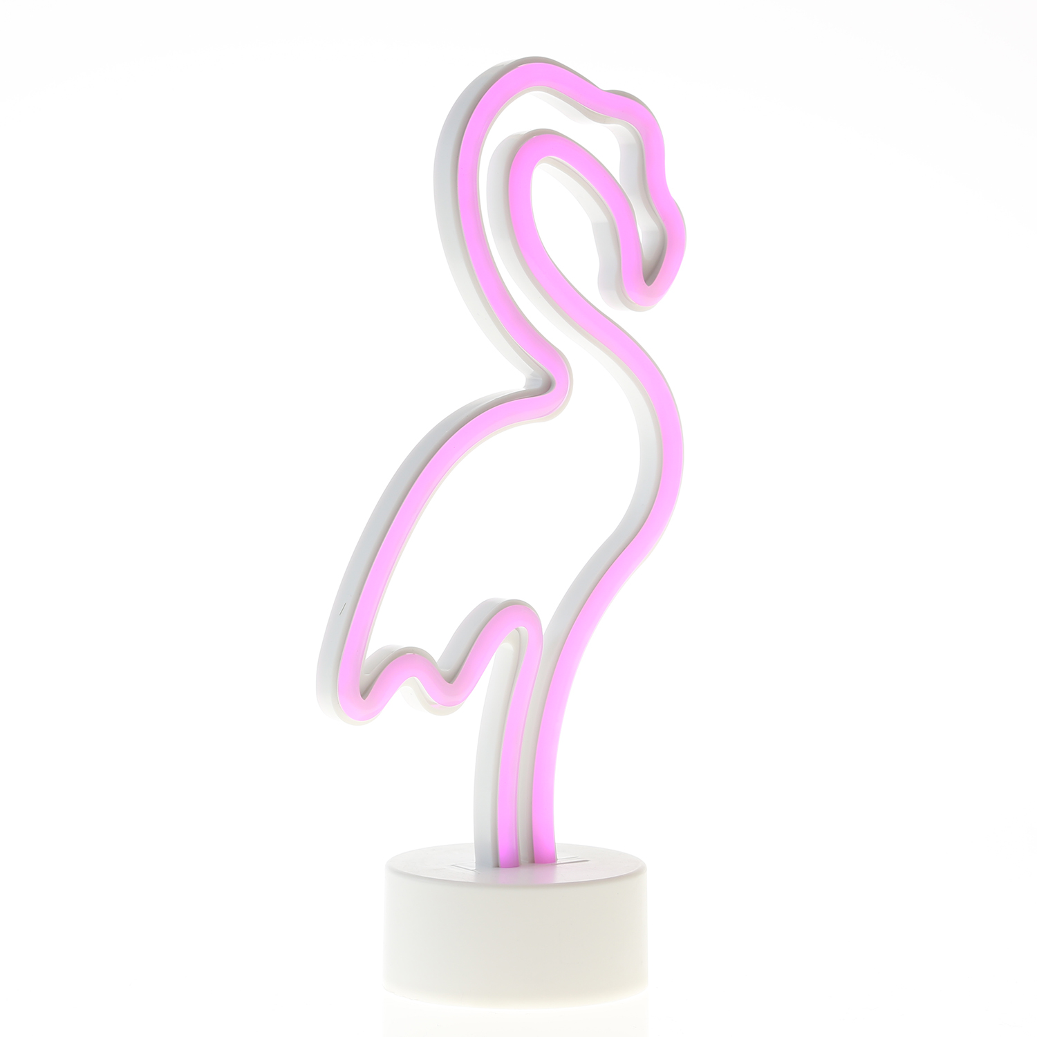 LED NEON Figur FLAMINGO - Dekoleuchte - H: 30cm - Batterie oder USB Betrieb - stehend - pink