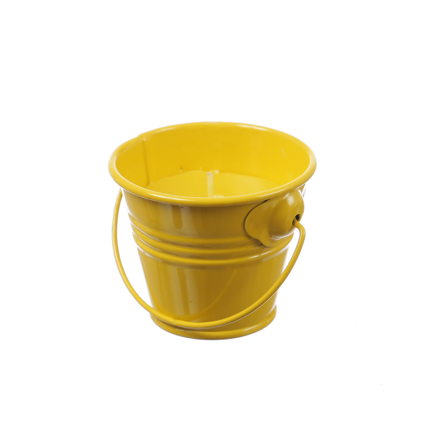Duftkerzen CITRONELLA - Outdoor Kerzen im Metalleimer - H: 5,5cm - gelb - 3er Set