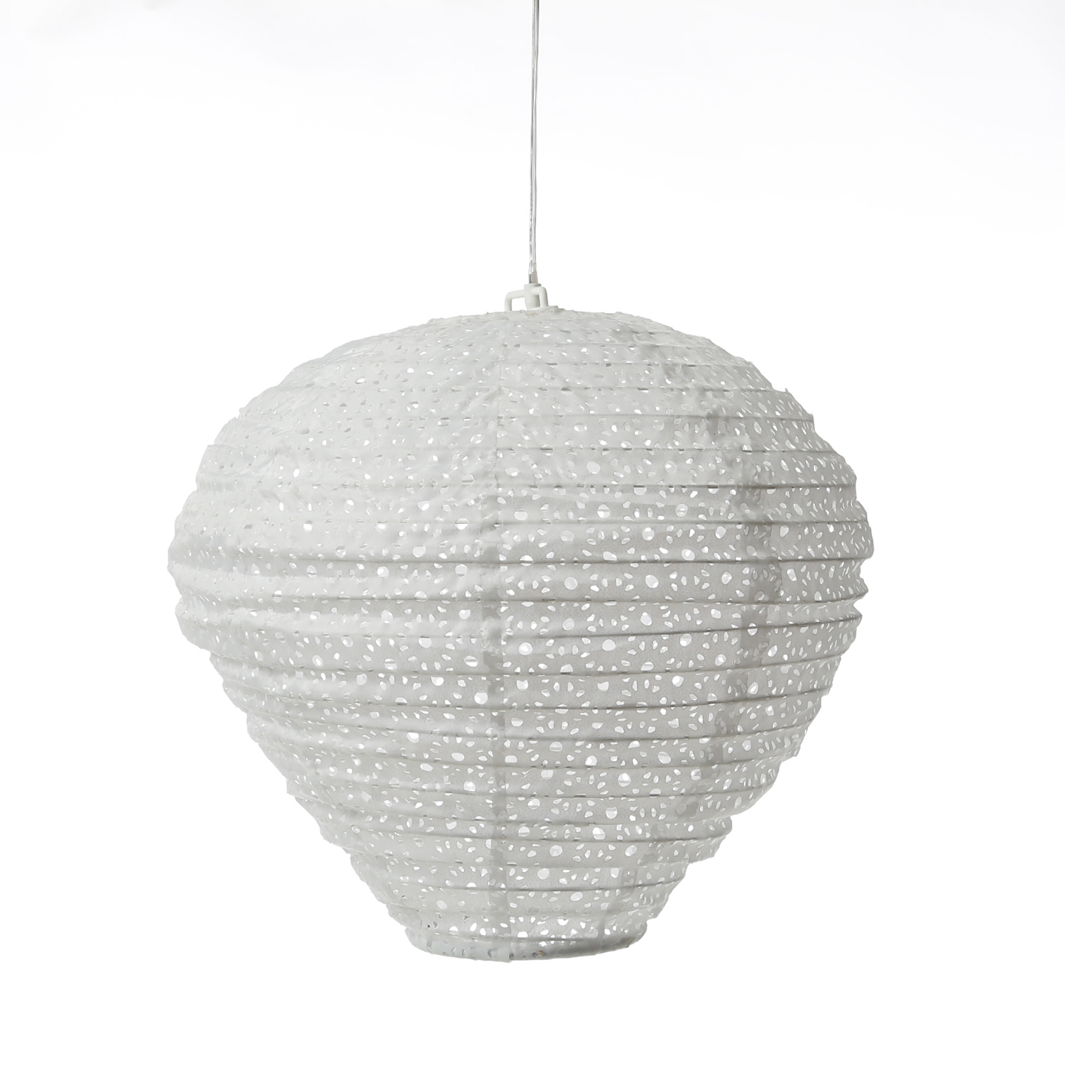 LED Solar Lampion Ballon - warmweiße LED - H: 30cm - D: 30cm - Lichtsensor - weiß