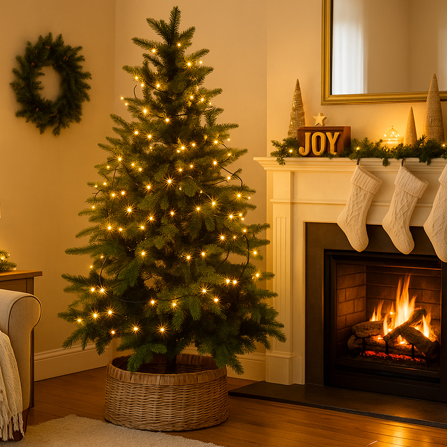 LED Lichterkette - Weihnachtslichterkette - 360 bernstein LED - L- 27m - 8 Modi- Timer - für Aussen