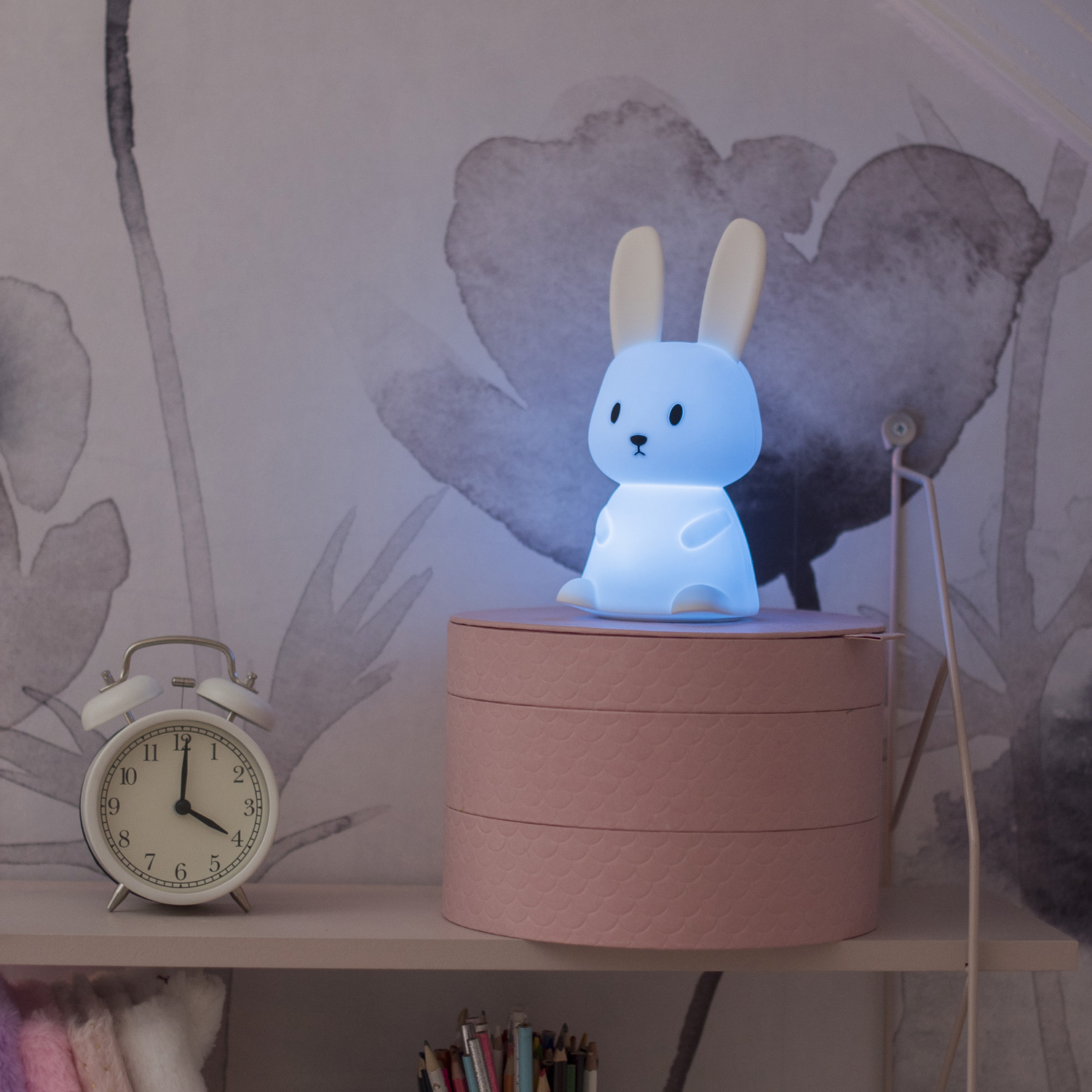 LED Nachtlicht Hase STUPSI - Einschlaflicht - H: 20cm - Warmweiß/Farbwechsel - Batteriebetrieb