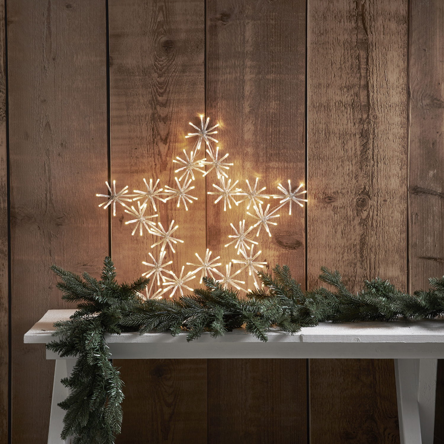 LED Stern Flower Star - hängend - D: 60cm - 200 warmweiße LED - inkl. Trafo - Outdoor - transparent