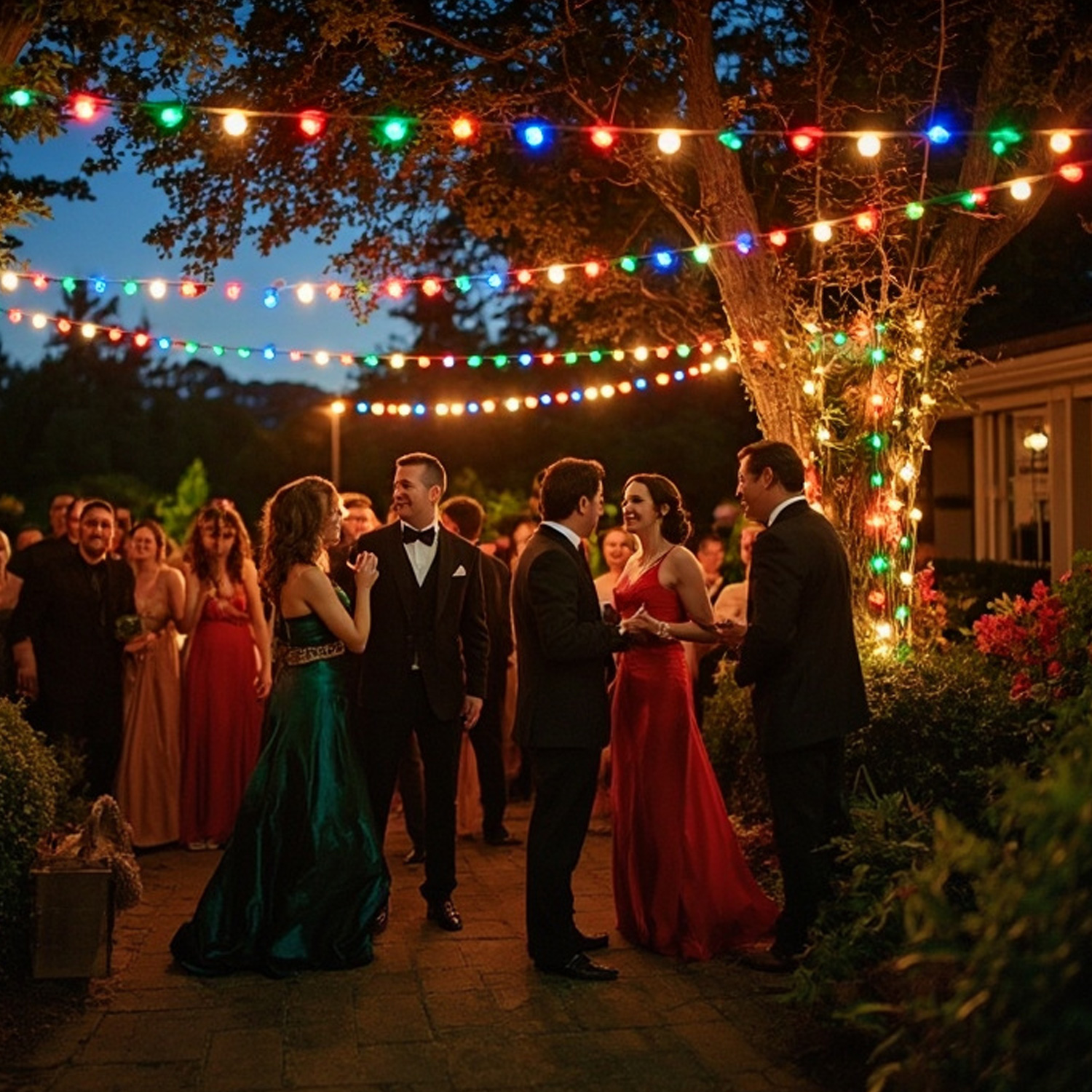 Illu-/Partylichterkette grün 10m - Außenlichterkette grün - Made in Germany - 20 x bunte LED Lampen