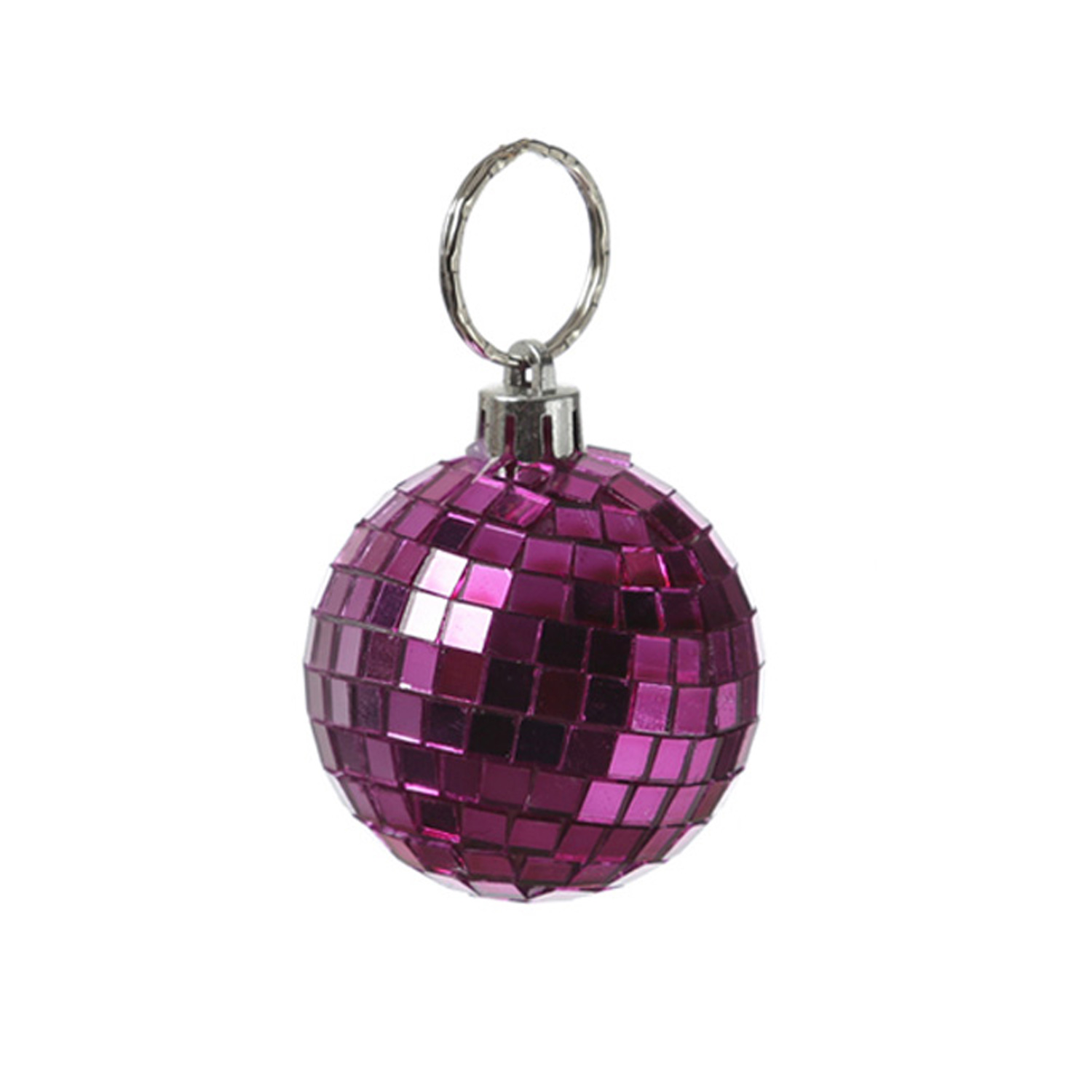 Christbaumschmuck Discokugel - Spiegelkugel - Weihnachtskugel - 5x5mm Spiegel - D: 5cm - pink