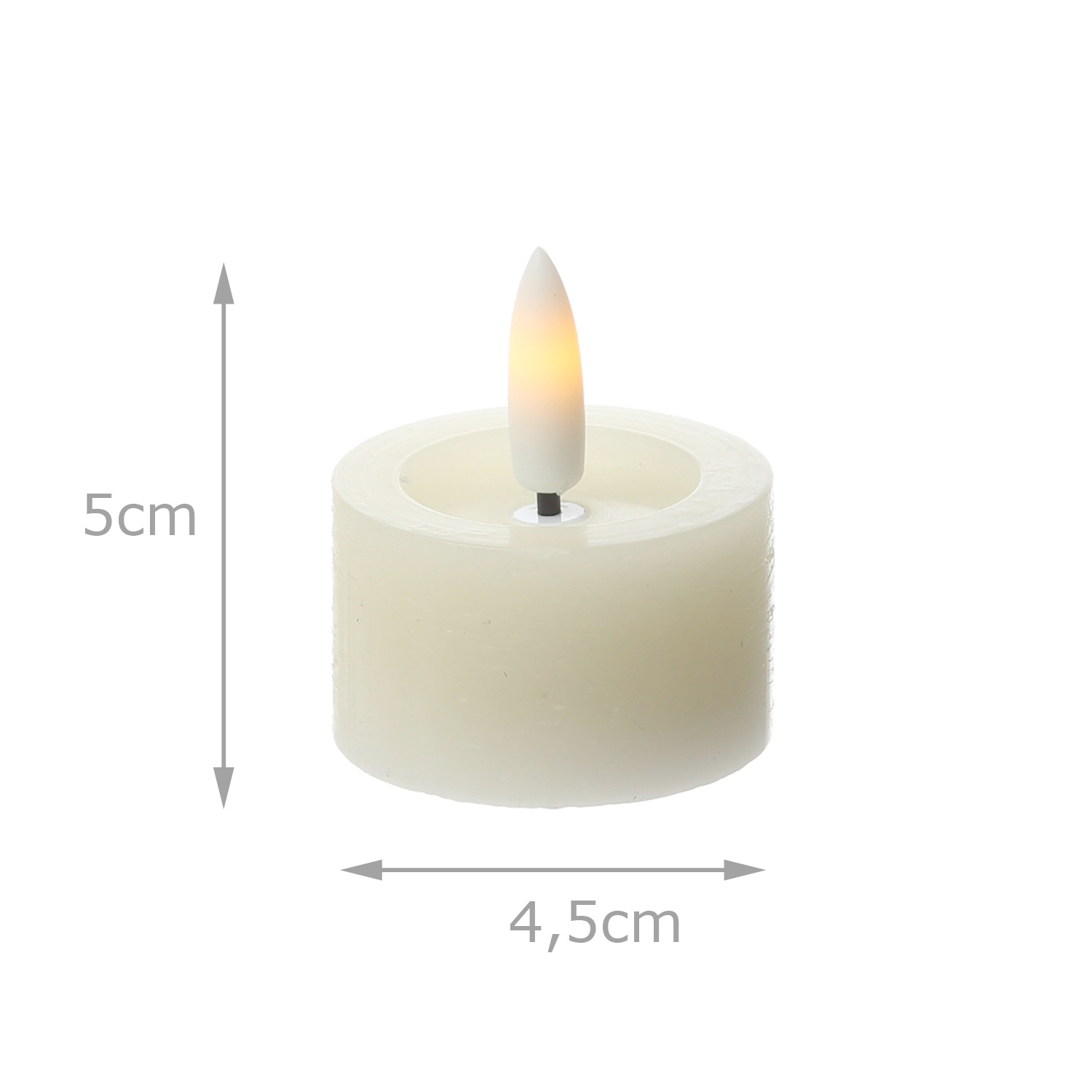 LED Teelichter LINA - Rustik-Optik - Echtwachs - Timer - mit Batterien - D: 4,5cm H: 5cm - 2St.