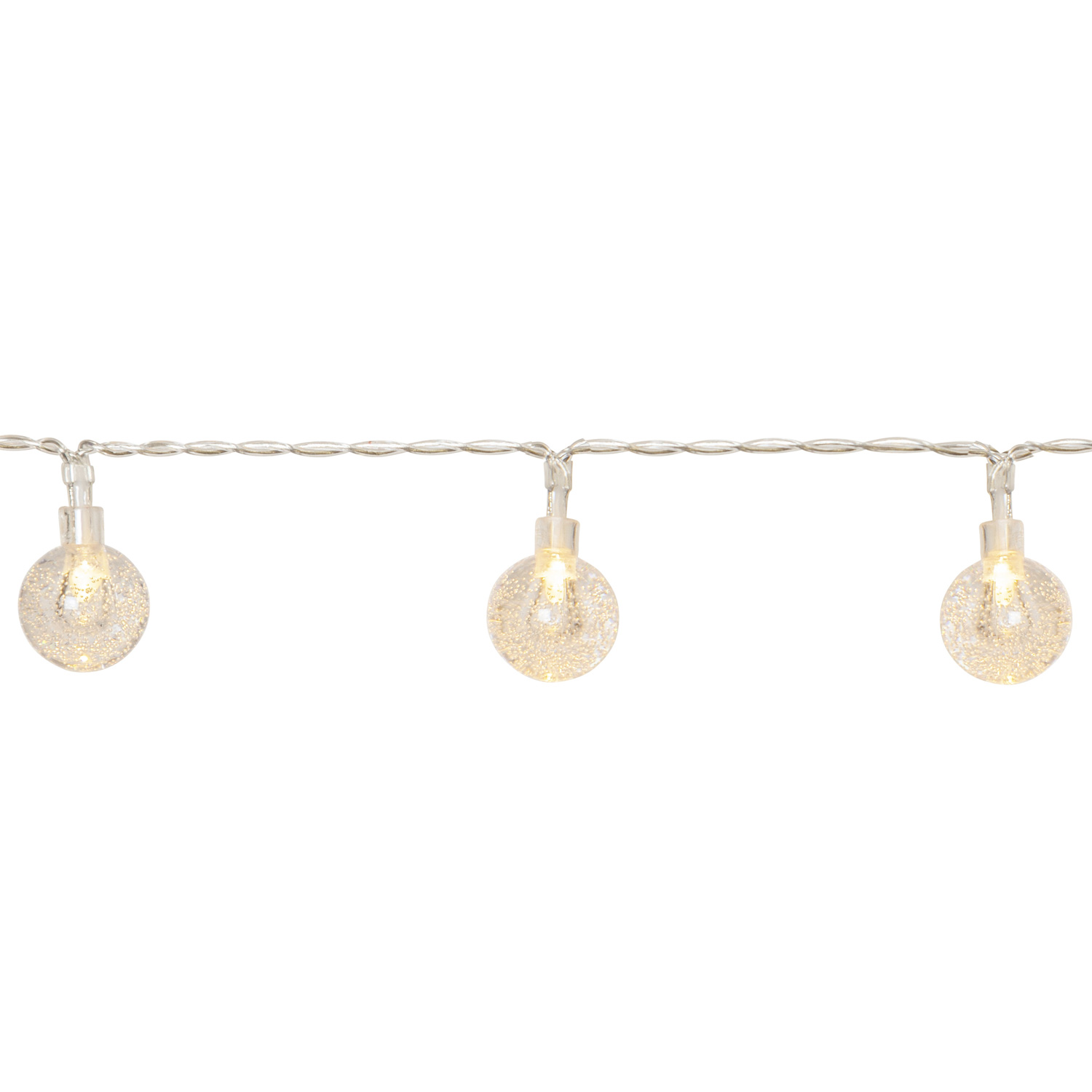 LED Solar Lichterkette Globini - 20 warmweiße Mini Kugeln - L: 4,75m - Dämmerungssensor - für Außen