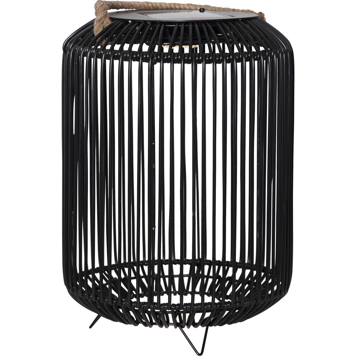 LED Solar Lampe "Sunlight" - mit Solarpanel - warmweiße LED - H: 48cm, D: 34cm - stehend - schwarz