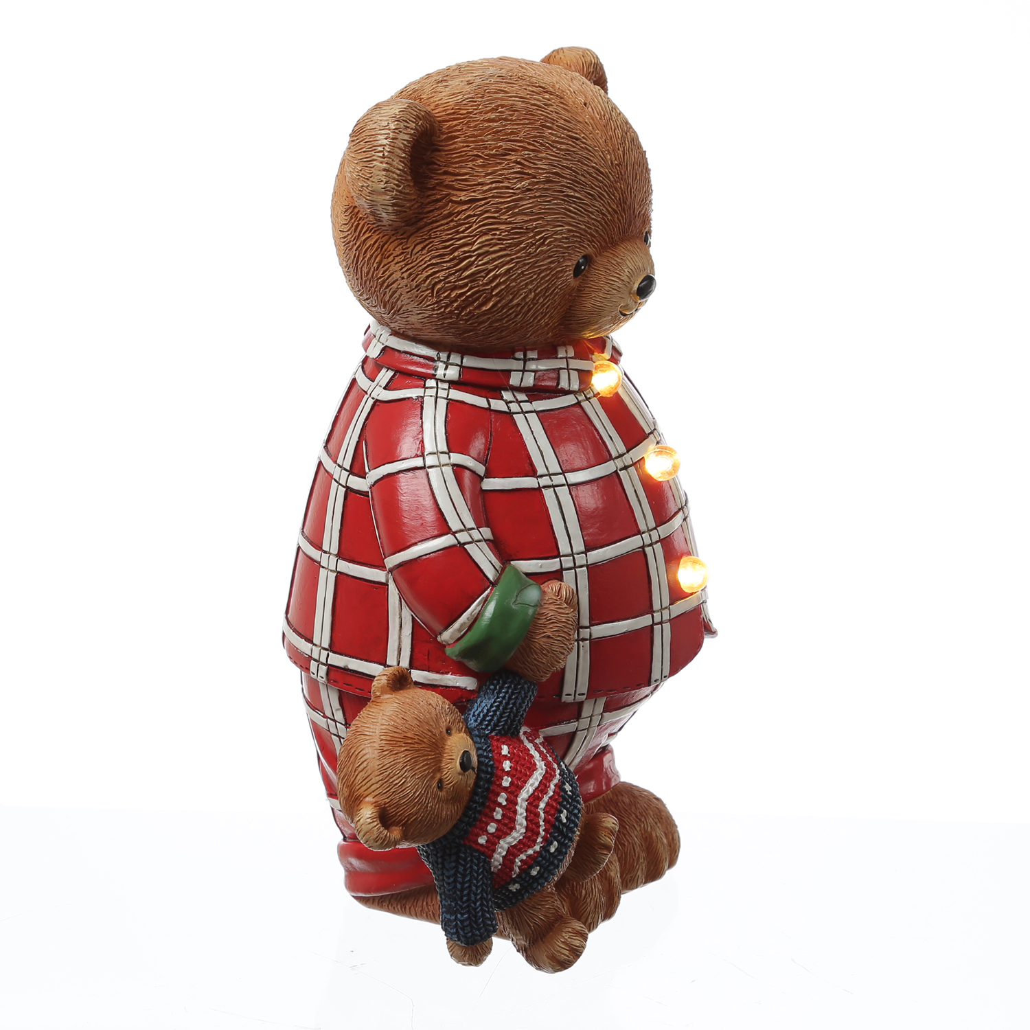 LED Bär - Teddybär im Schlafanzug - Dekofigur aus Polyresin - H: 24cm - Batterie - Timer