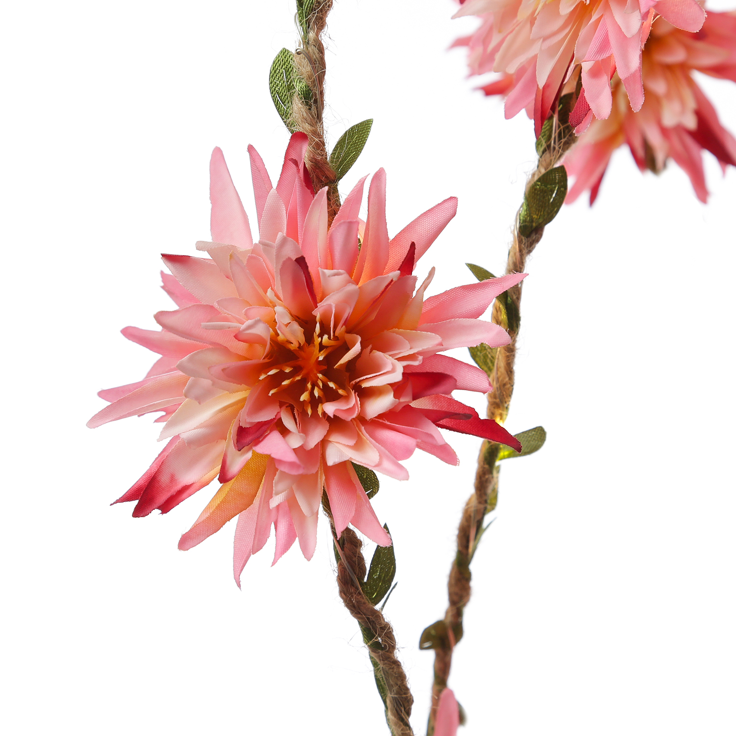 LED Lichterkette Dahlie - Blumengirlande - 30 warmweiße LED - Batterie - Timer - L: 2,9m - pink