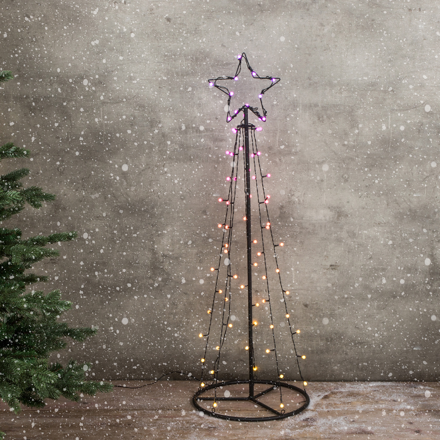 LED Lichterbaum Spiky - stehend - H: 90cm - 60 warmweiße LED - Timer - Batterie - Outdoor