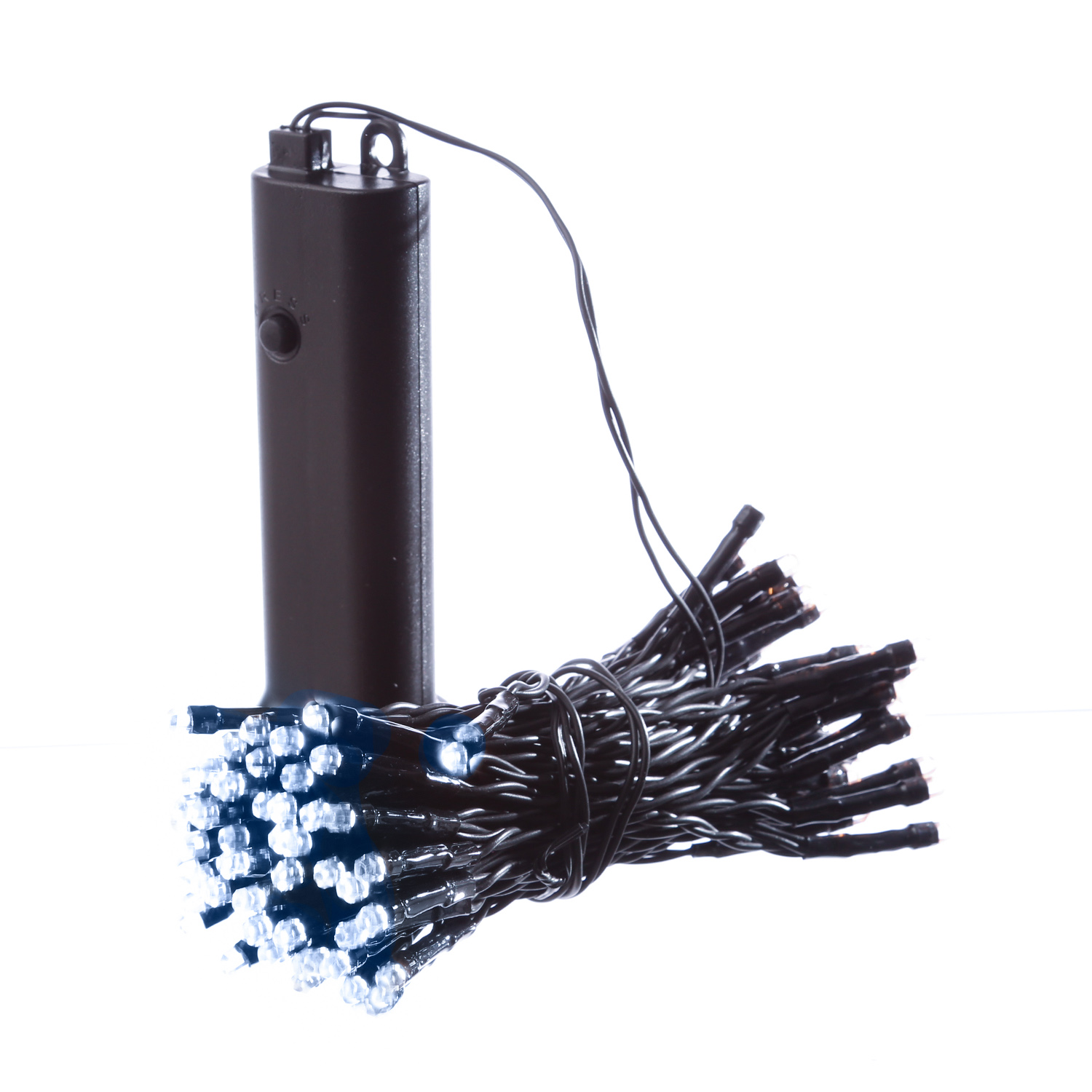 LED Lichterkette - 96 kaltweiße LED - L: 7,1m - 8 Funktionen - Timer - Batterie bis 60 Tage