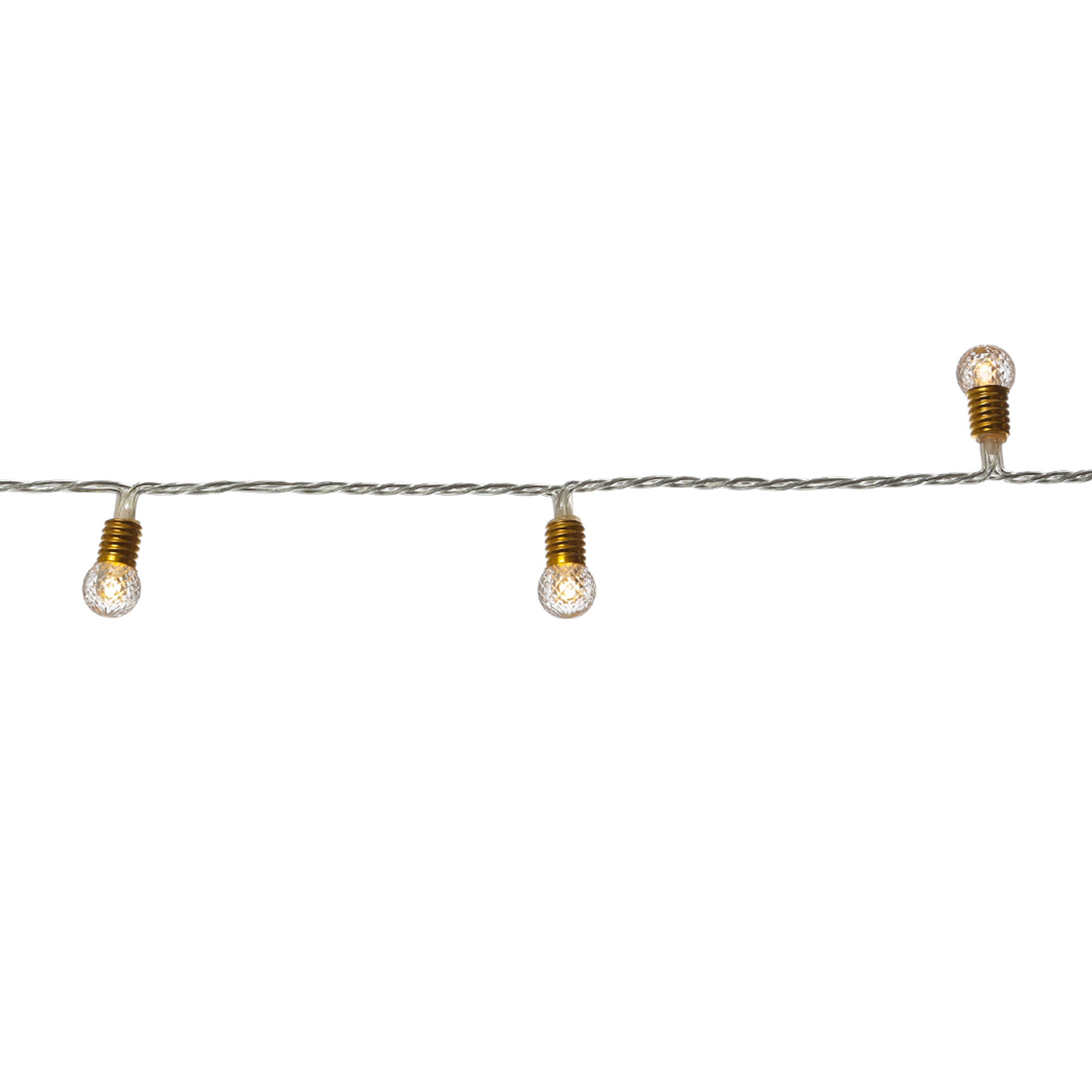 LED Lichterkette VINTAGE - 240 transparente Mini Kristall Kugeln - 8 Funkt. - Timer - L: 24m
