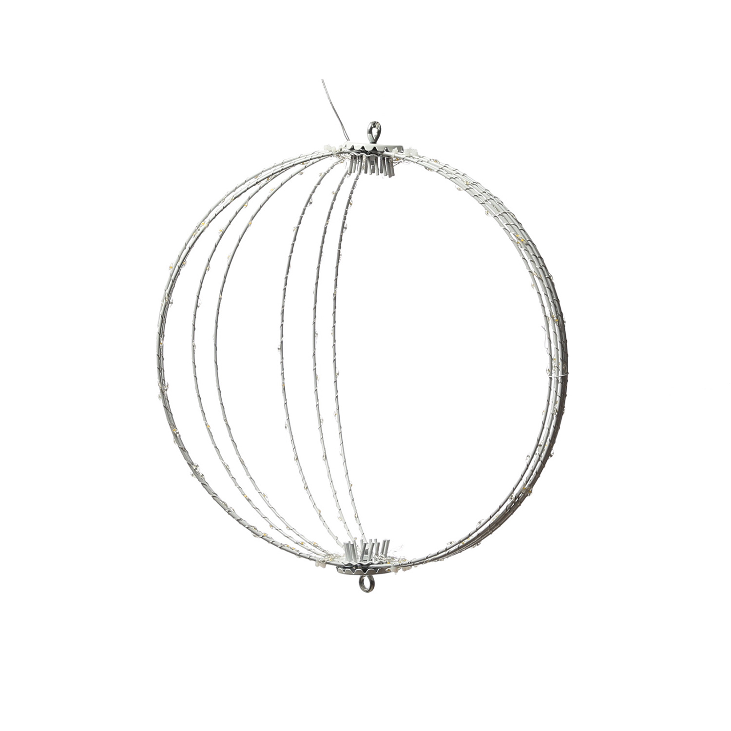 LED Drahtkugel - 3D Leuchtkugel - D: 38cm - 240 warmweiße LED - faltbar - 8 Modi/Timer - Innen/Außen