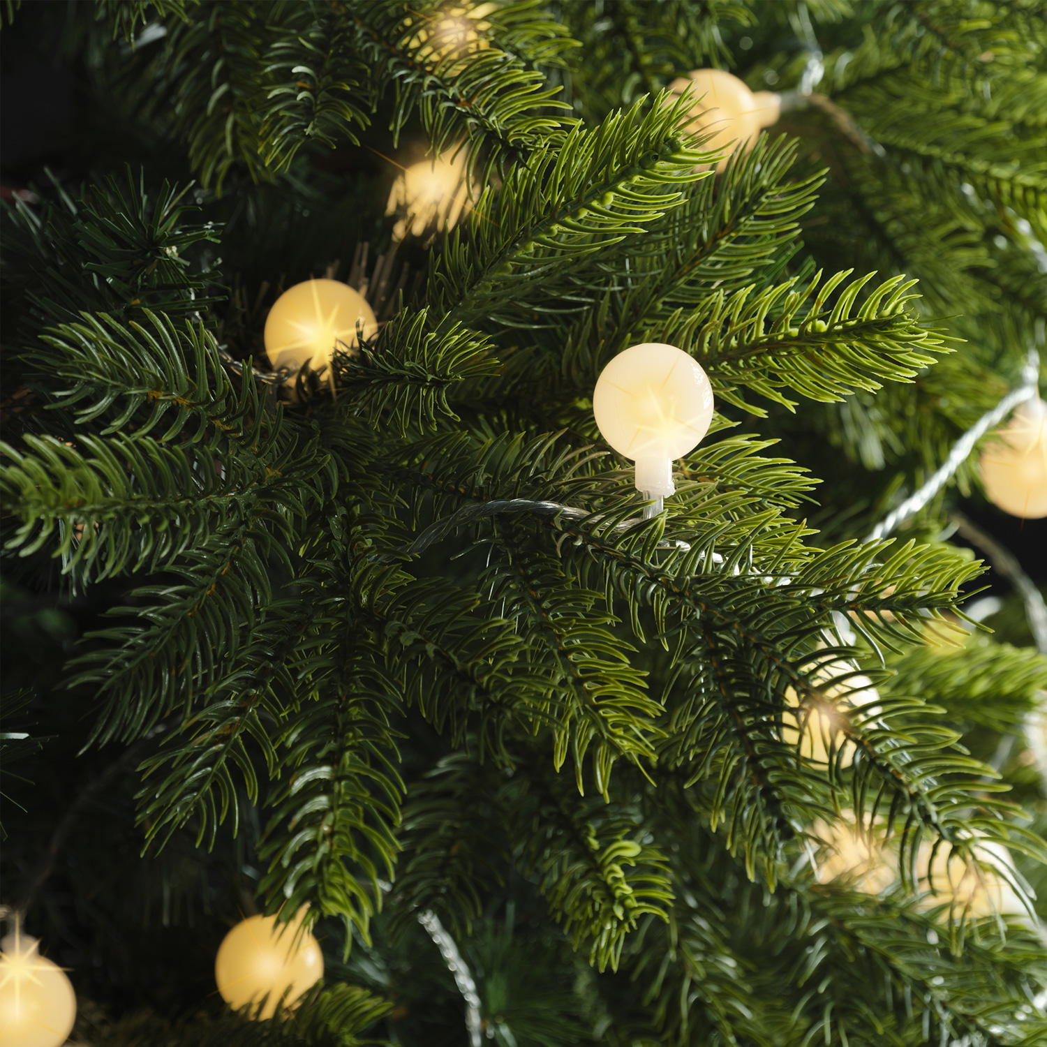 LED Lichterkette BERRY TWINKLE - 30 weiße Kugeln - 8 Funktionen - Timer - L: 2,9m - für Außen