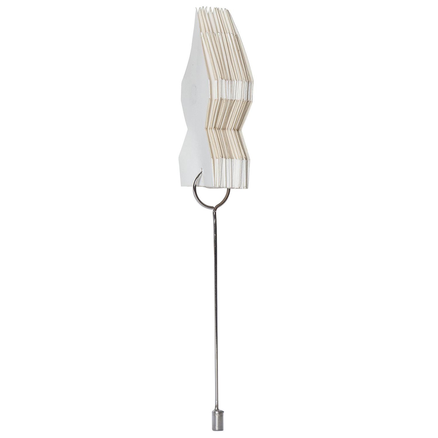 LED Baumspitze Papierstern MELLI -  10 warmweiße LED - H: 43cm - D: 20cm - Timer - Batterie - weiß