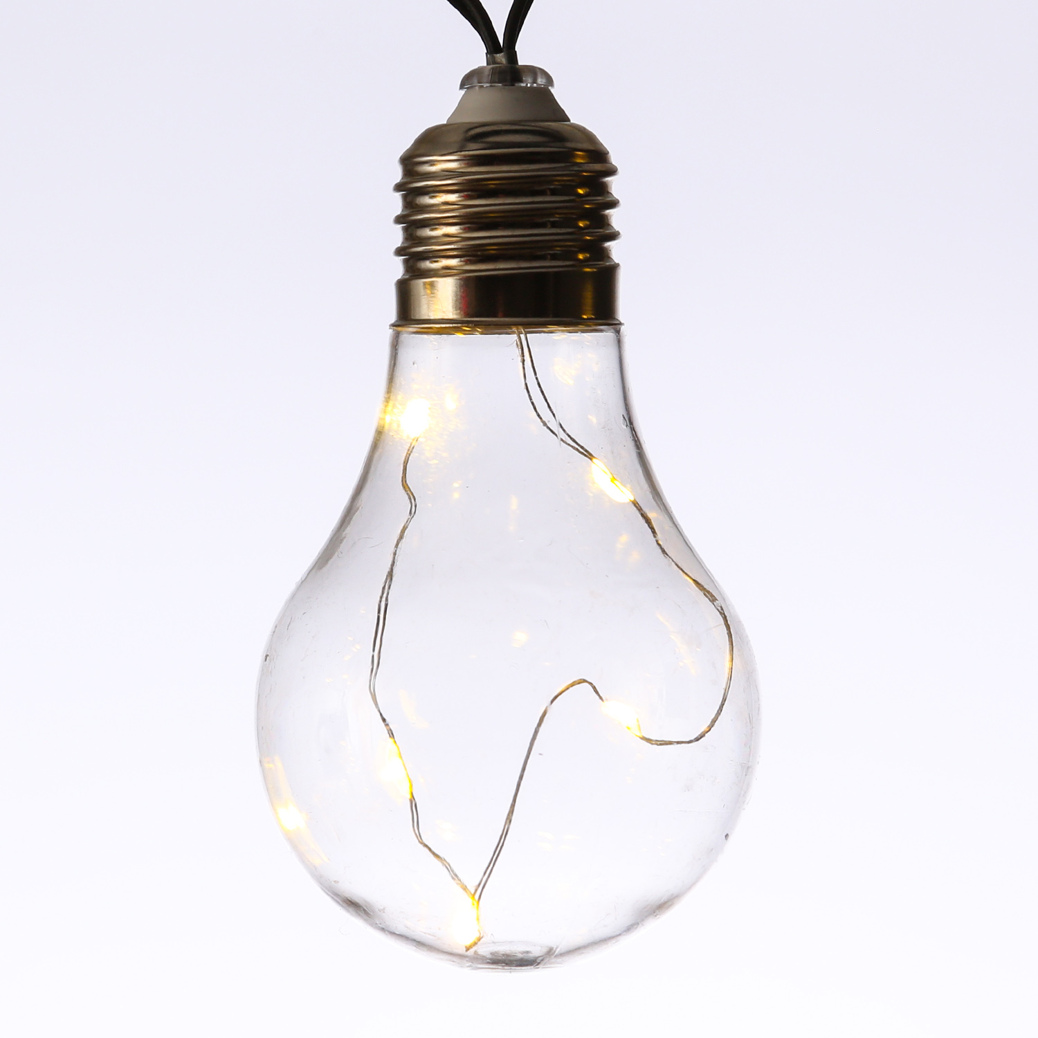 LED Solar Lichterkette GLOW - 10 transparente Glühbirnen mit Drahtlichterkette - warmweiß - L: 1,9m