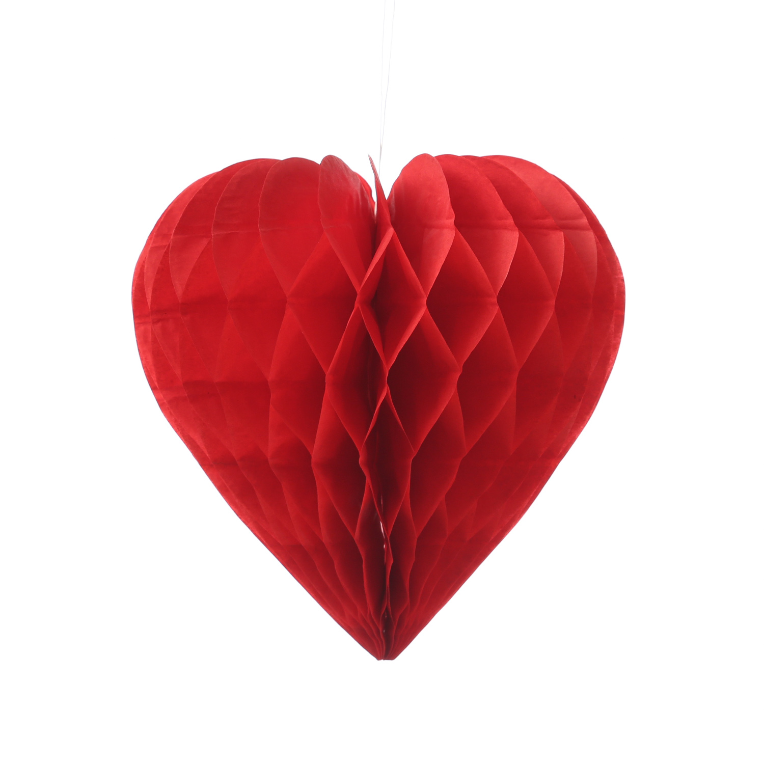 Partyset Papierdekoration - 48-teilig - Papierblumen/Lampions/Wabenherzen - rot, weiß