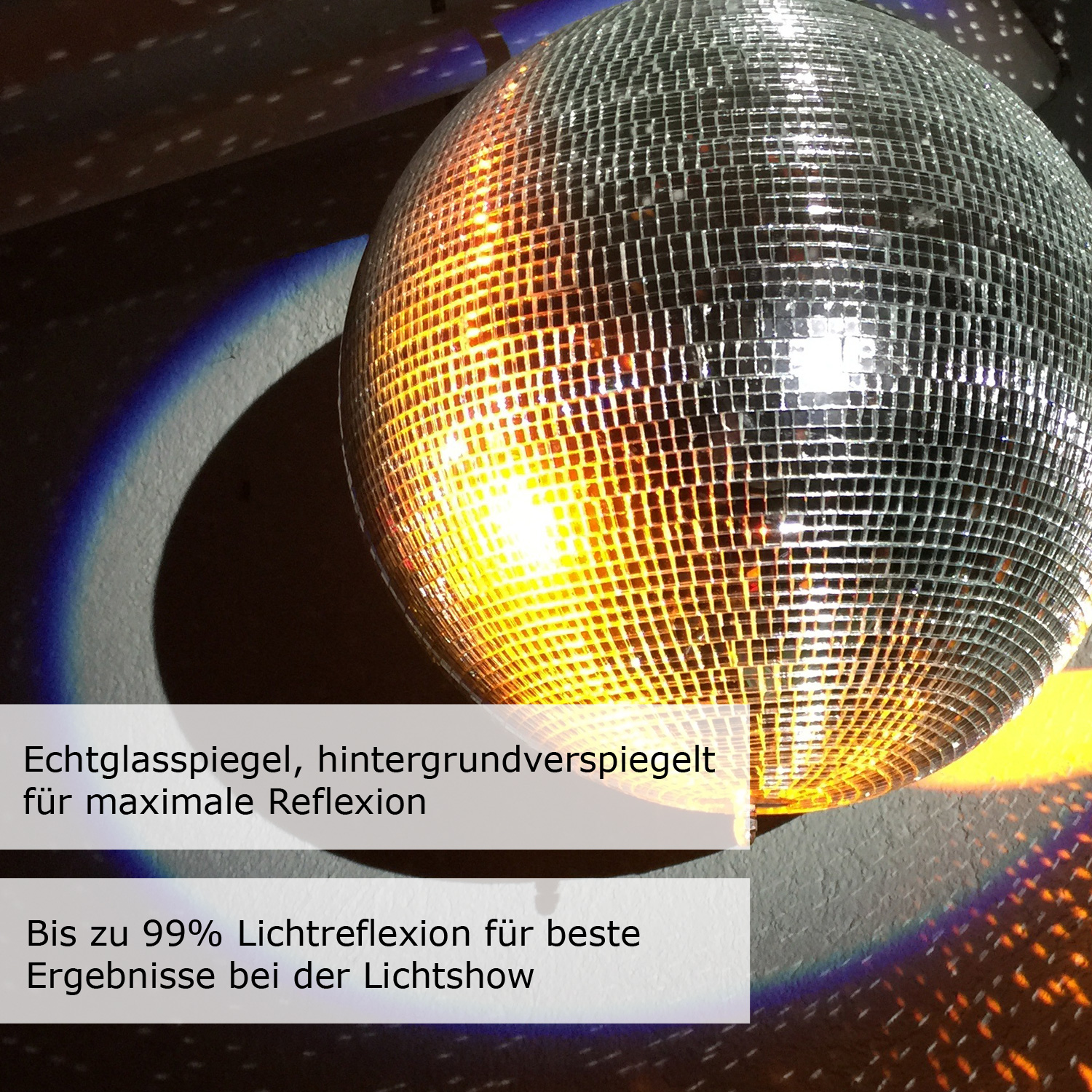 Spiegelkugel 30cm - Safety - Discokugel - Echtglas - 10x10mm Spiegel - rot
