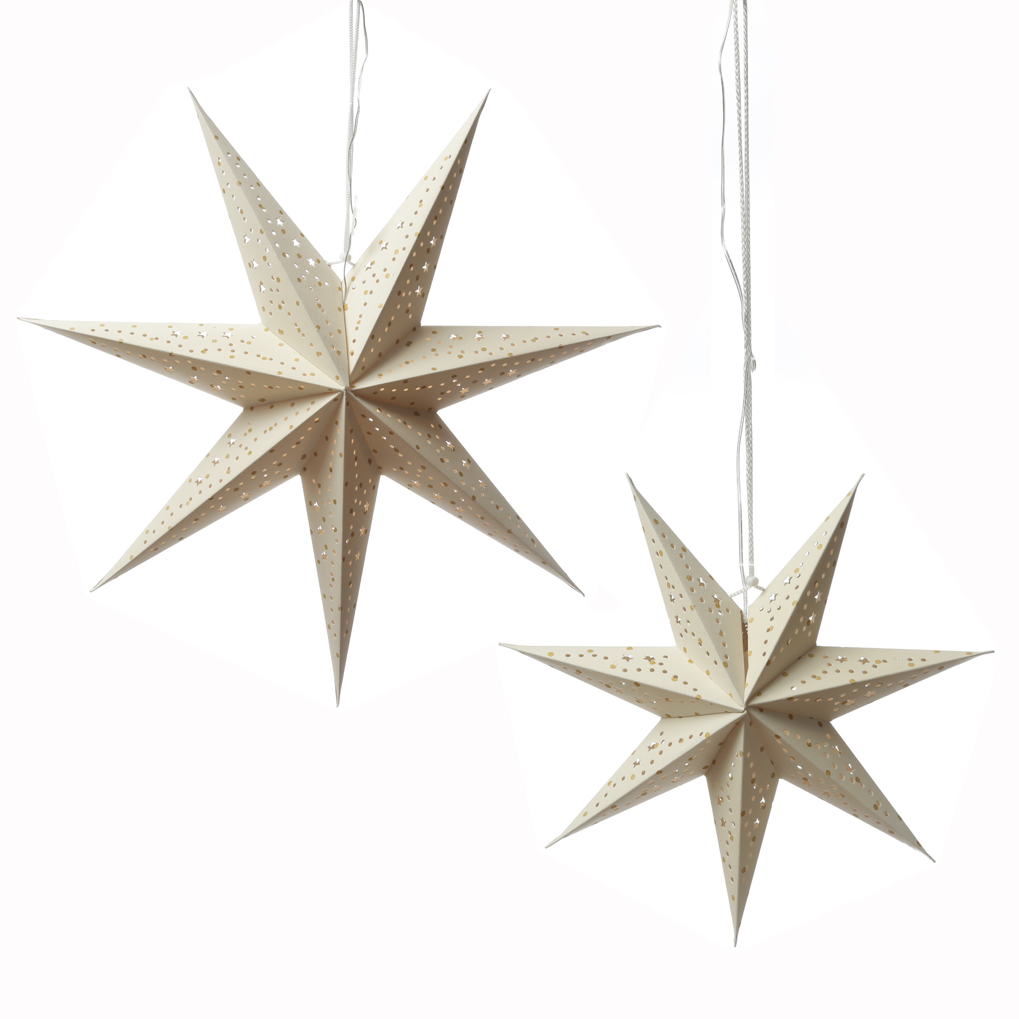 LED Papierstern mit Stoffbezug - Samtstern - inkl. Kabel und LED Leuchtmittel - D: 58cm - Timer