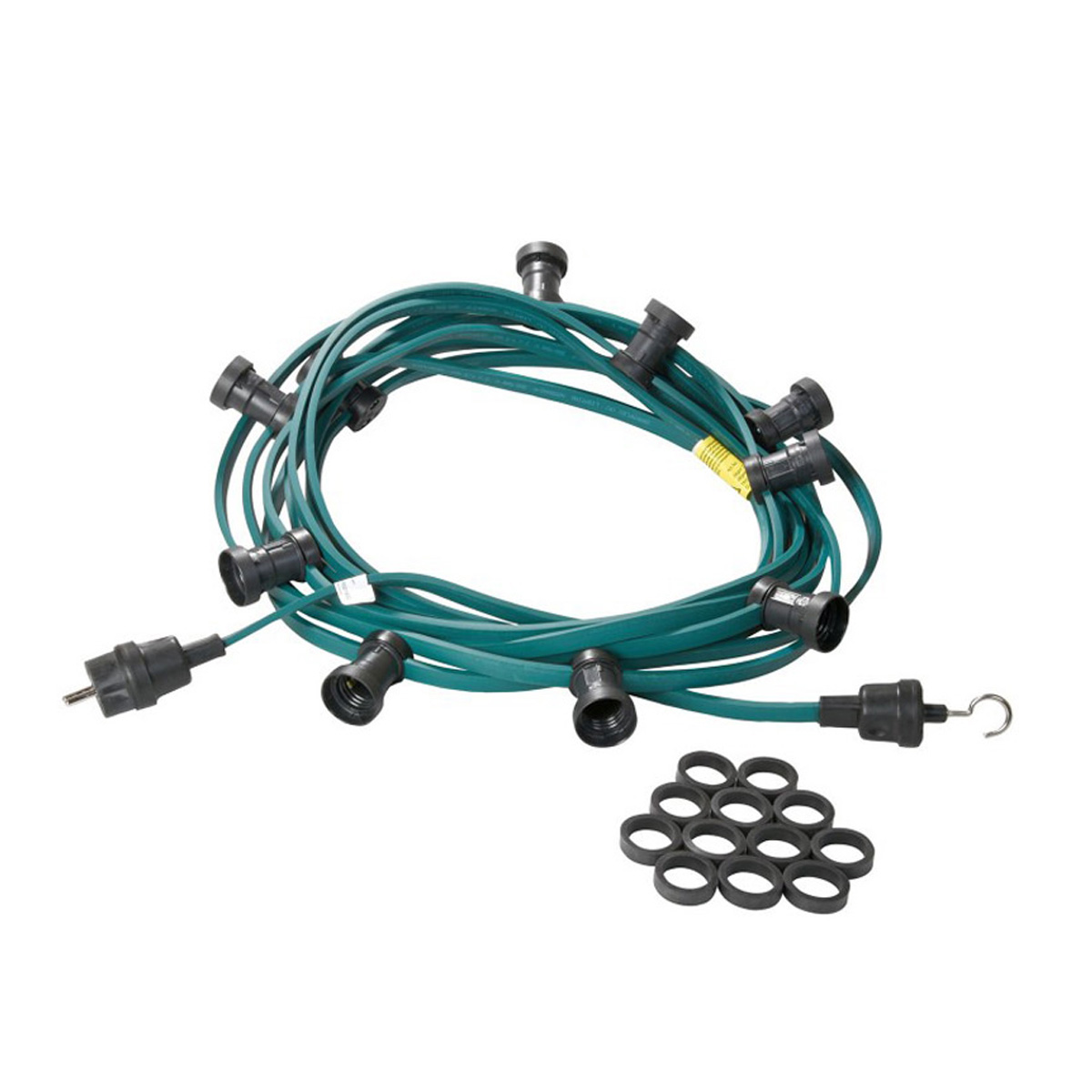 Illu-/Partylichterkette 30m - Außenlichterkette grün - Made in Germany - 50 x E27 Schraubfassung