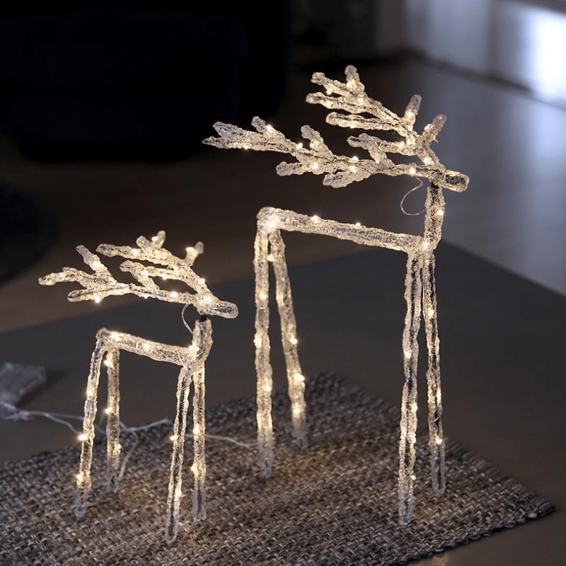LED Zuckerstangen - je 30 kaltweiße LED - H: 61cm - Timer - inkl. Trafo - für Außen