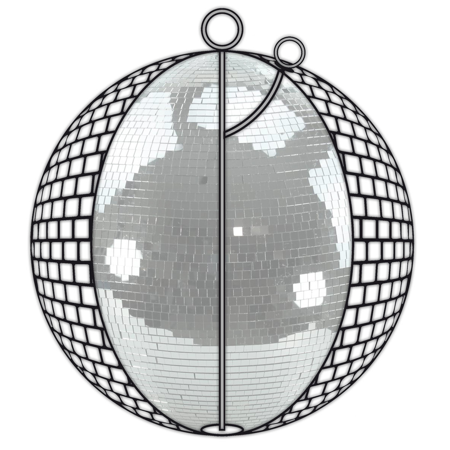 Spiegelkugel 50cm schwarz- Diskokugel (Discokugel) Party Lichteffekt - Echtglas - mirrorball safety black color