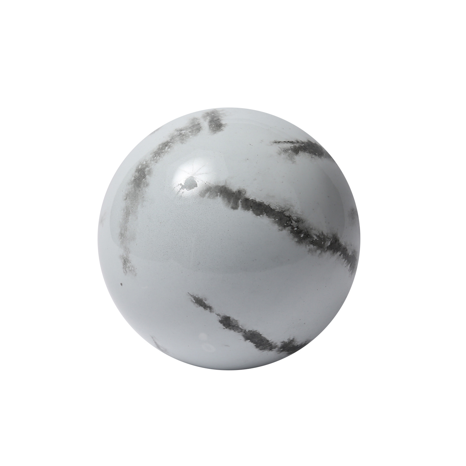 Dekokugel - Edelstahl - Marmoroptik - D: 9cm - weiß, grau