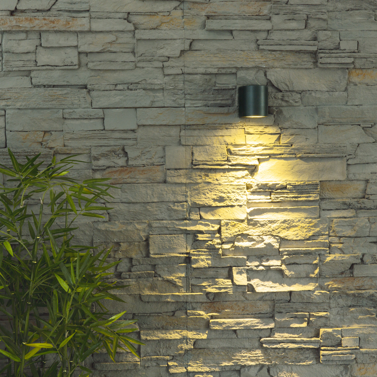 Wandleuchte ABAJO rund 1 - GU10 max 11W - Aluminium Druckguss - anthrazit