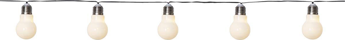 LED Party Lichterkette "Glow" - 5 Birnen á 2 warmweiße LED - L: 1m - Timer - outdoor - weiß
