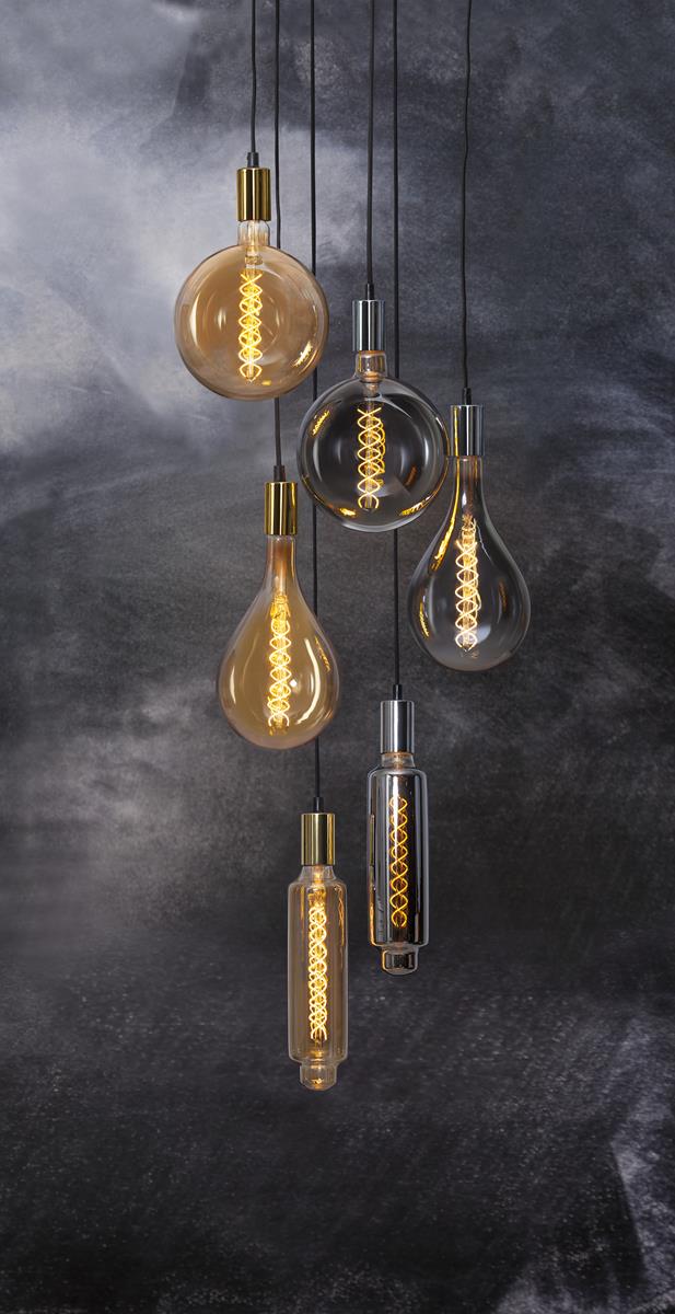 LED DEKO Leuchtmittel VINTAGE SPIRAL AMBER 165mm - E27 - 6W - WW 2000K - 250lm - dimmbar