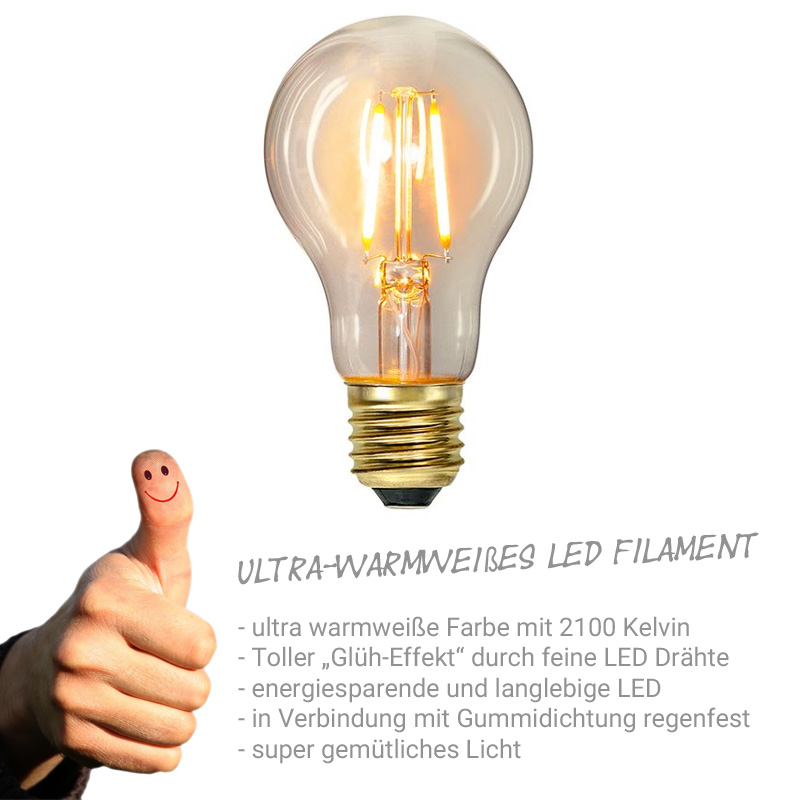 Illu-/Partylichterkette 40m - Außenlichterkette grün - 40 dimmbare LED Glühbirnen