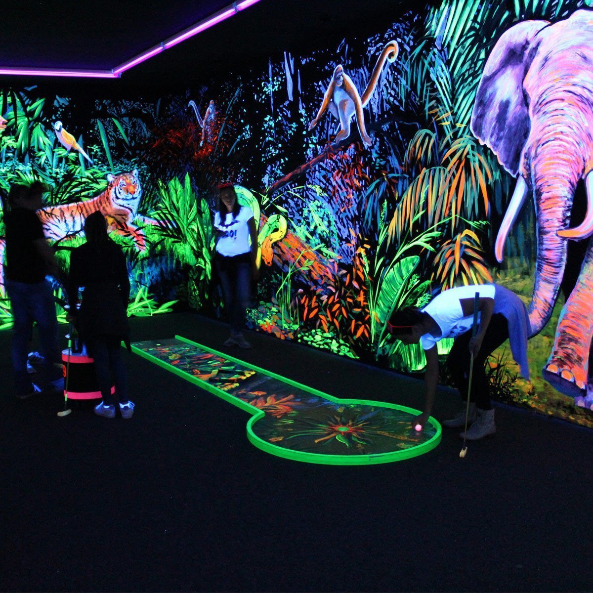 UV Schwarzlicht KomplettSet - Schwarzlichtröhre 60cm mit Fassung - Partyset - LED-Röhre mit Schwarzlicht