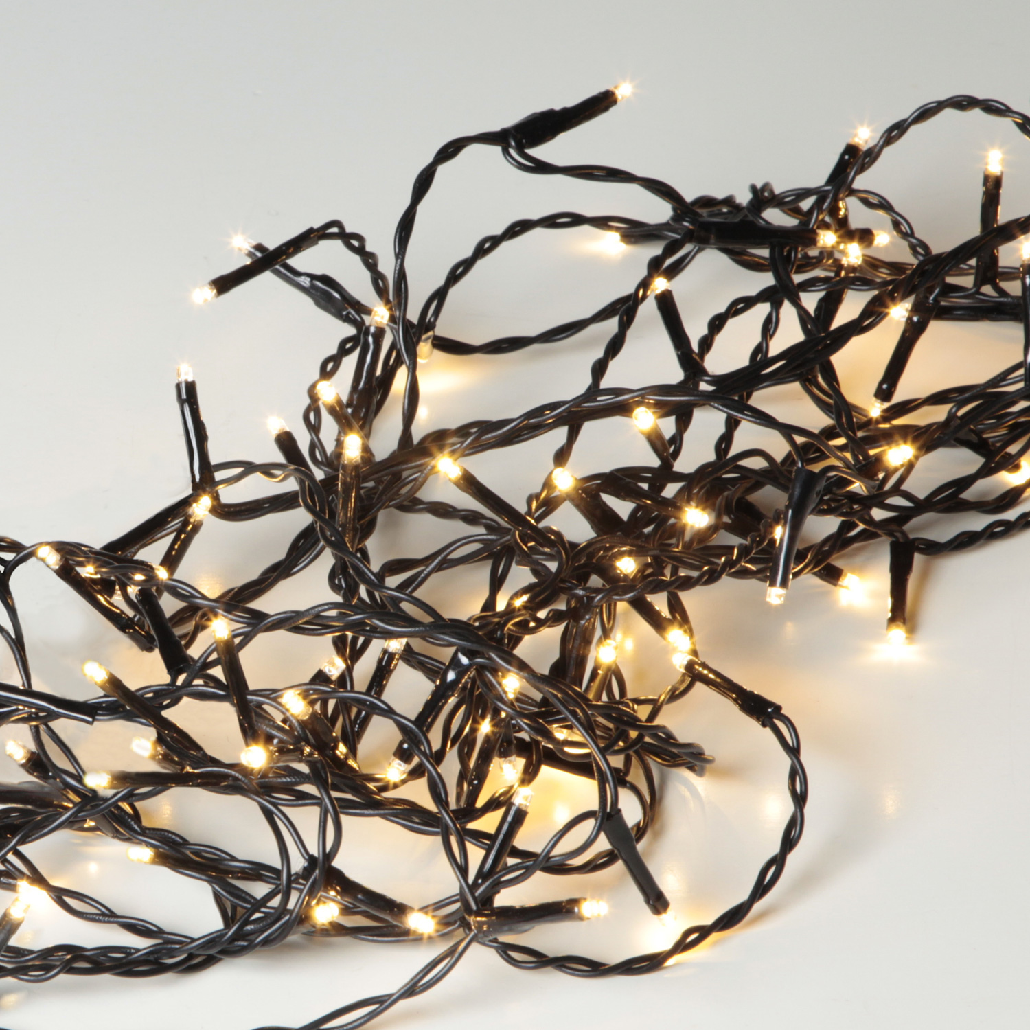 Lichterkette | Serie MICROLED 3mm | 18m | schwarzes Kabel | 180 warmweiße LEDs | Trafo