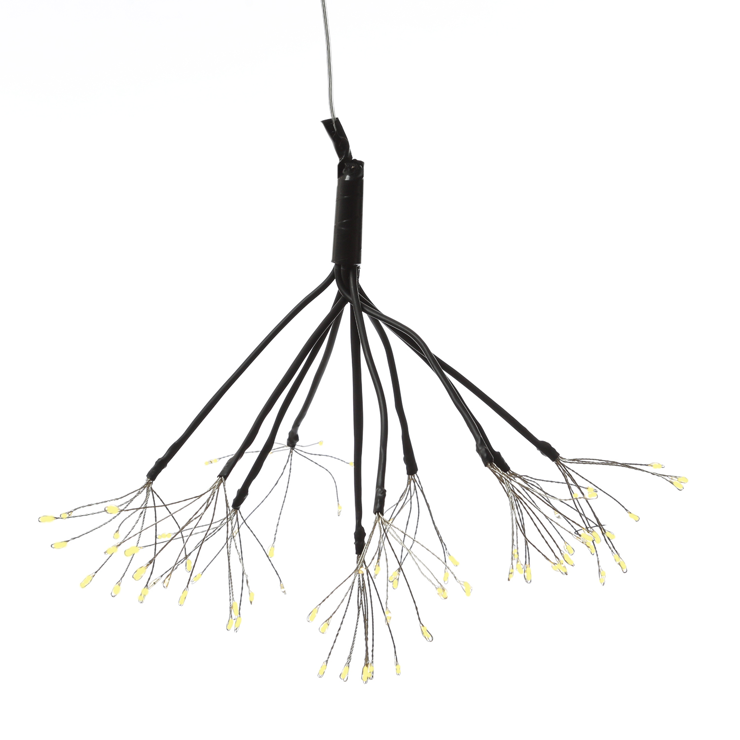 LED Feuewerk Leuchte - schwarzer Polarstern - Pusteblume - hängend - 80LED - 8 Funkt. - Batterie