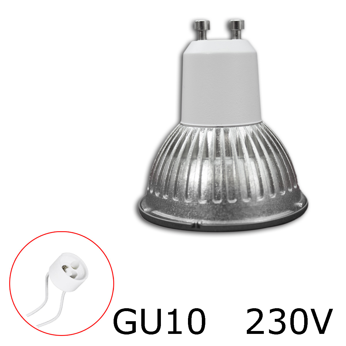 10 x LED Spot MR16 GU10, kaltweiß, 5100K, 30° NICHIA-LEDs - 3W - Sparset