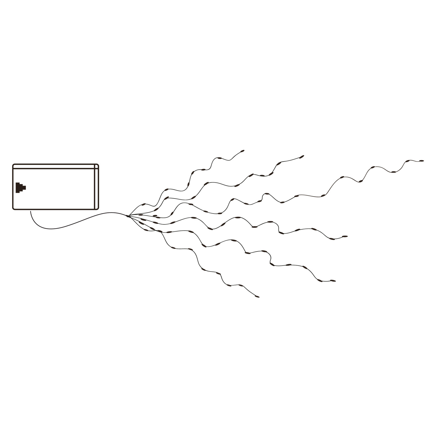 LED Drahtlichterkette Lichtbündel 5 Stränge Drähte Deko Timer Batterie für Innen