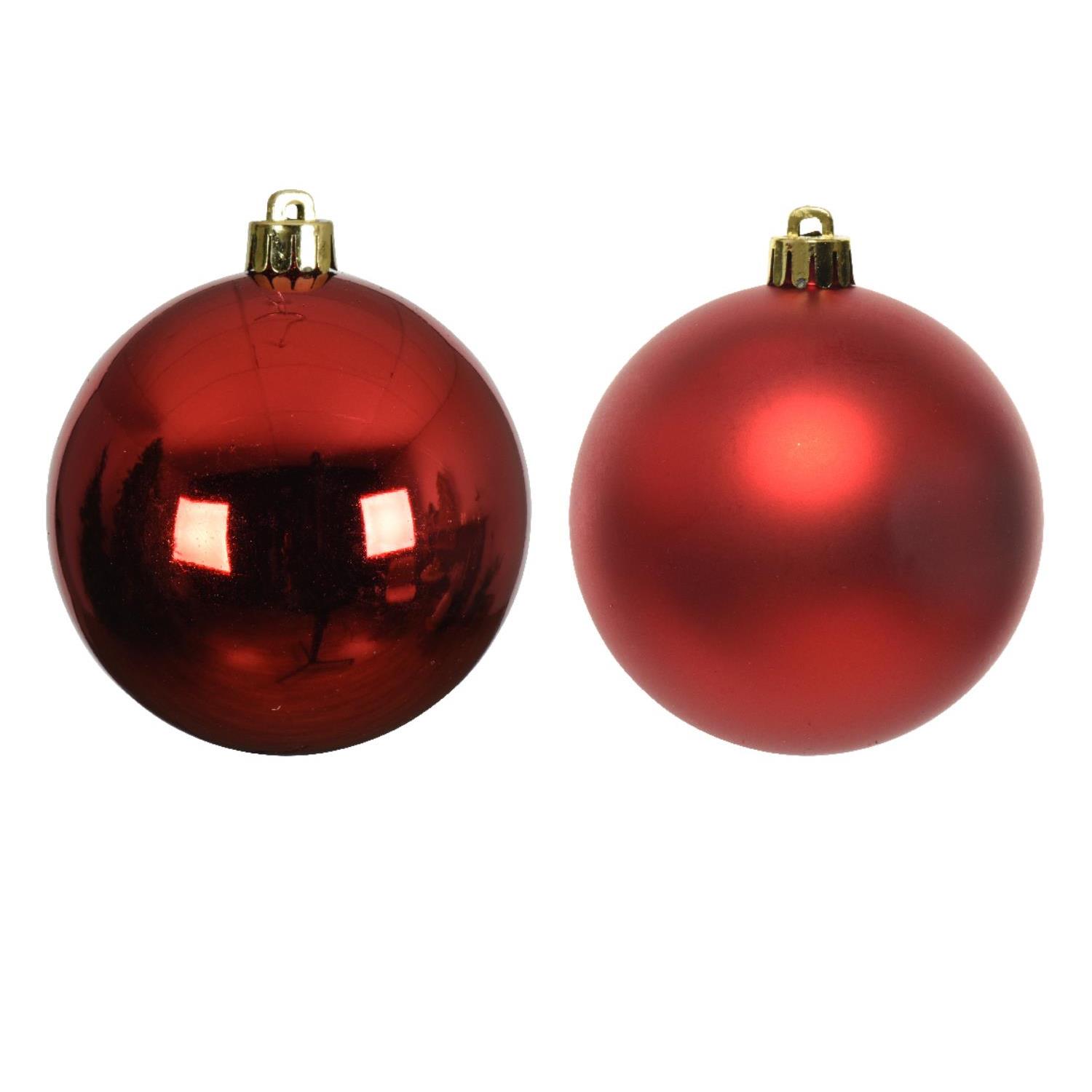 Christbaumkugel - Weihnachtsbaumkugel  - bruchfest - D: 4cm - glänzend und matt - rot - 16er Set