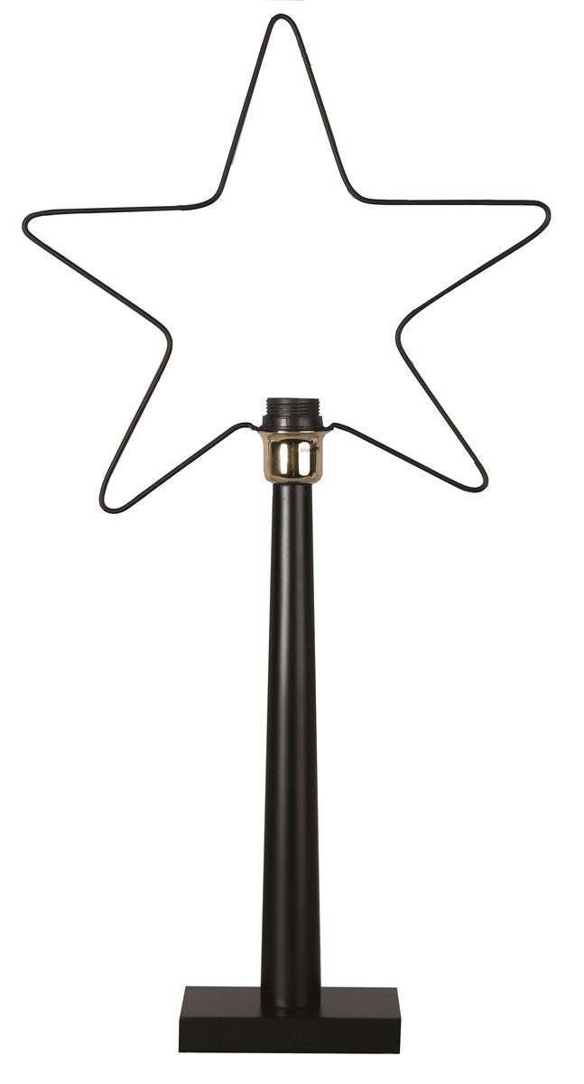 Dekoleuchte/Stehleuchte Stern "Ramsvik"- 5-zackig - E27 Fassung - H: 75cm, L: 39cm - schwarz