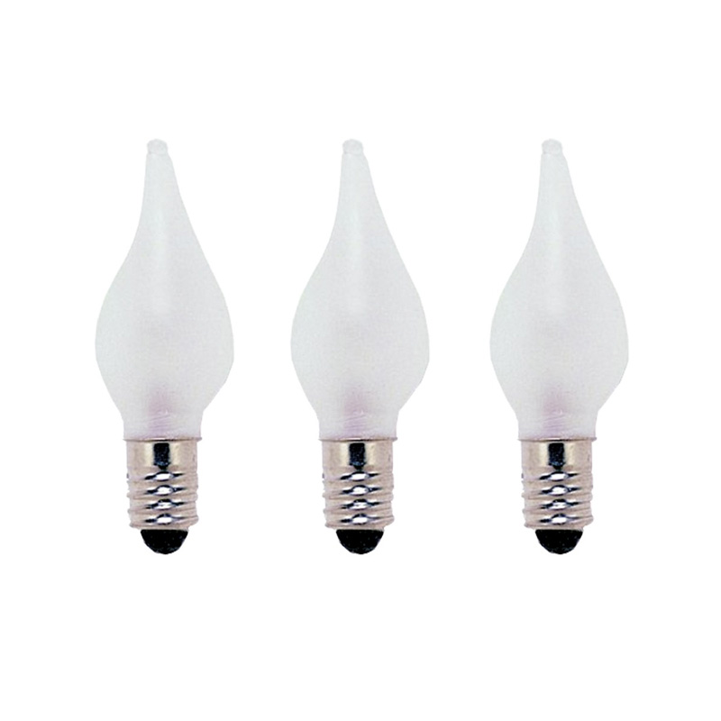 Ersatz-Leuchtmittel für Kerzenlichter - E10 - 55V - 3W - Warmweiß - 3 Stück