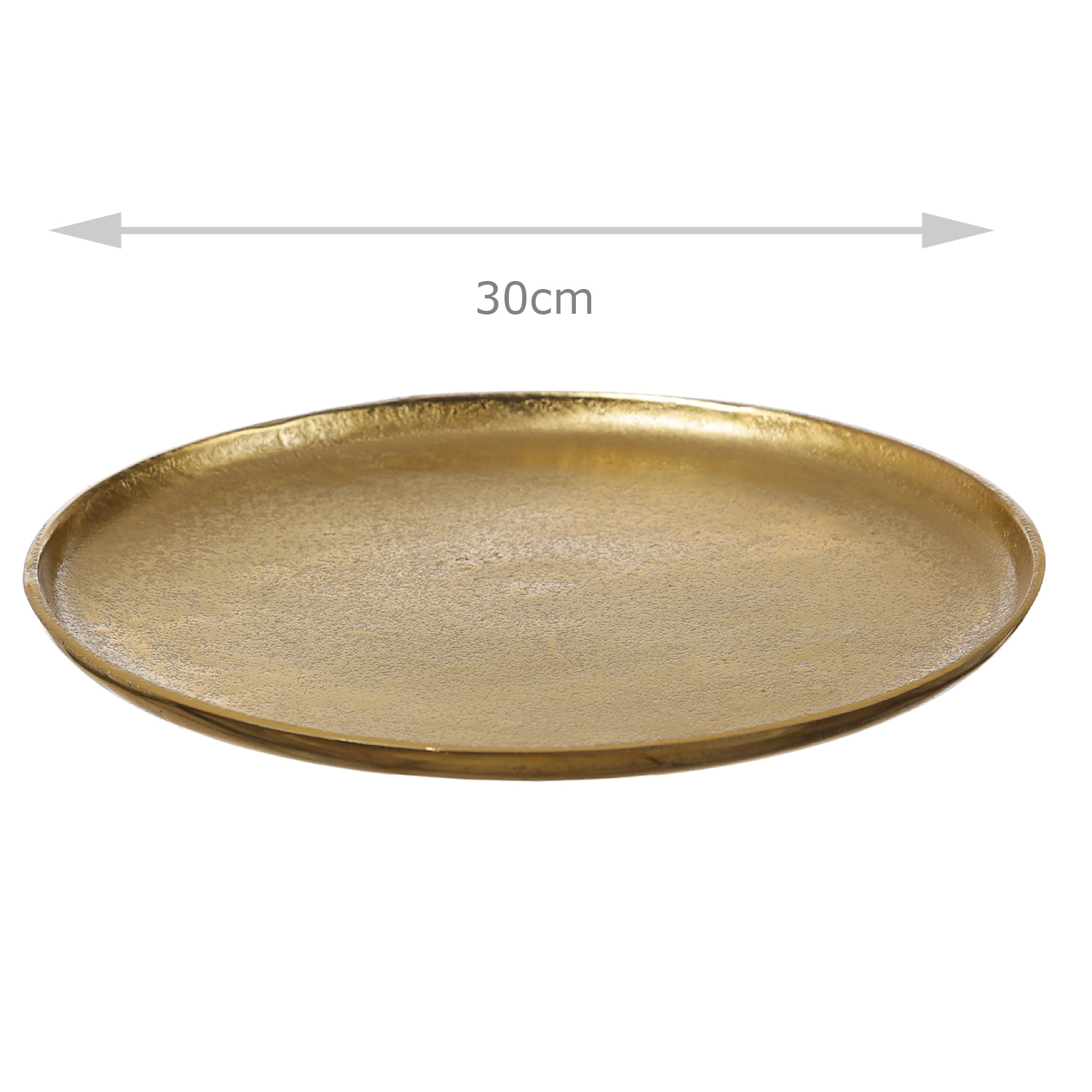 Dekoteller - Dekotablett - Kerzenteller - Aluminium - D- 30cm - rund - gold