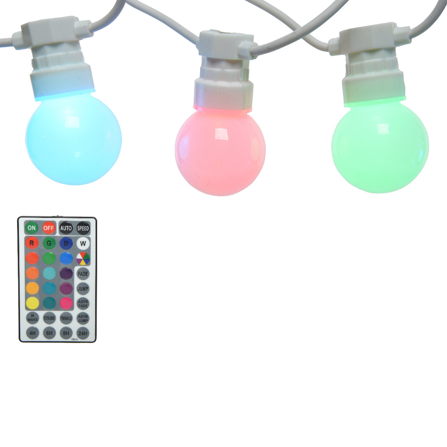 LED Party Lichterkette Circus - 20 farbwechselnde LED - Fernbedienung - 9,5m - koppelbar bis 60 LED