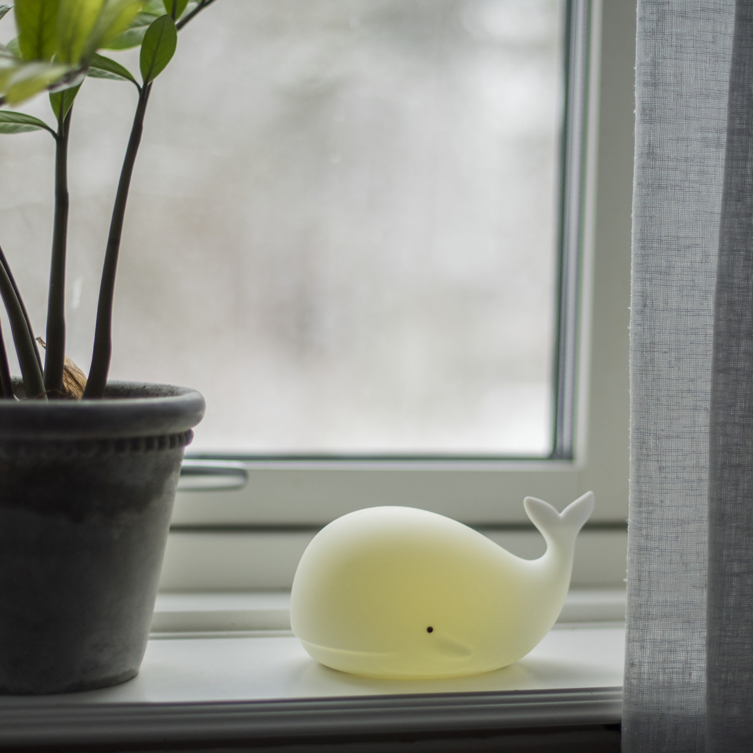 LED Nachtlicht Wal NOAH - Einschlaflicht - H: 9,5cm - Warmweiß/Farbwechsel - Batteriebetrieb